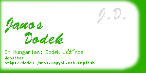 janos dodek business card